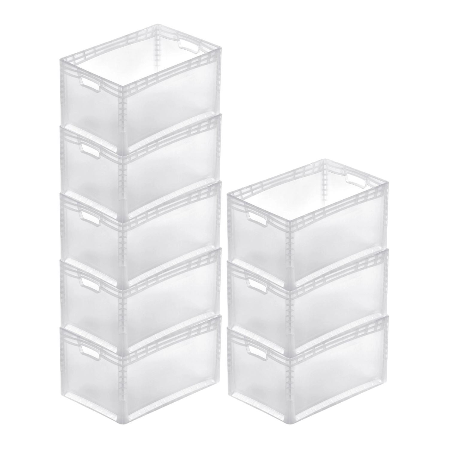 PROREGAL SuperSparSet 6x Transparenter Eurobehälter LightLine mit Offenem Griff HxBxT 32 x 40 x 60 cm 66 Liter Eurobox Transportbox PROREGAL SuperSparSet 6x Transparenter Eurobehälter LightLine mit Offenem Griff HxBxT 32 x 40 x 60 cm 66 Liter Eurobox Transportbox von PROREGAL