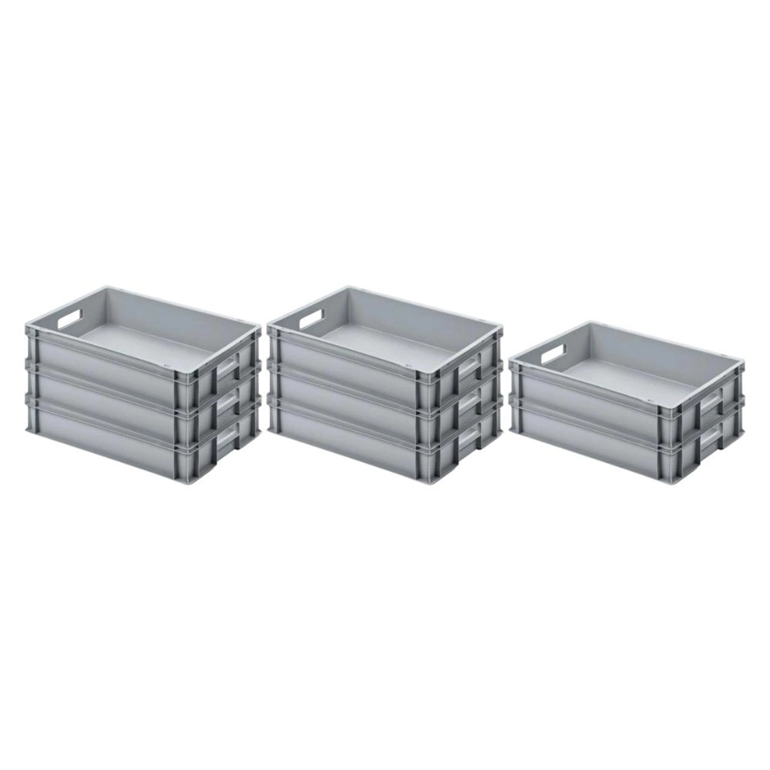PROREGAL SuperSparSet 8x Eurobehälter mit Offenem Griff HxBxT 12 x 40 x 60 cm 21 Liter Grau Eurobox Transportbox PROREGAL SuperSparSet 8x Eurobehälter mit Offenem Griff HxBxT 12 x 40 x 60 cm 21 Liter Grau Eurobox Transportbox von PROREGAL