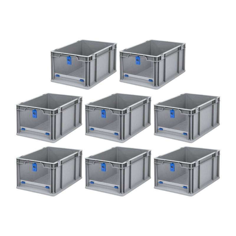 PROREGAL SuperSparSet 8x Eurobox NextGen Insight Cover HxBxT 22 x 30 x 40 20 Liter Hoch/Blau Eurobehälter Transportbox von PROREGAL