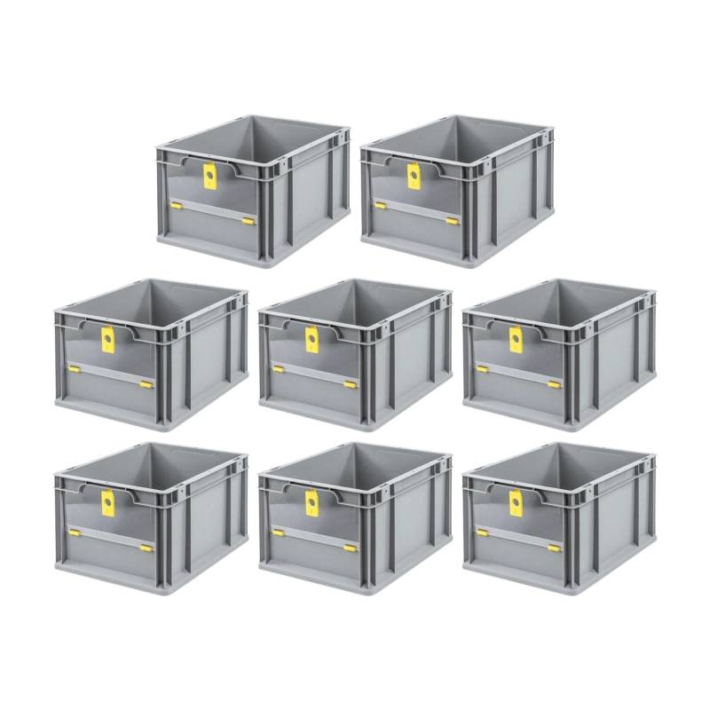 PROREGAL SuperSparSet 8x Eurobox NextGen Insight Cover HxBxT 22 x 30 x 40 20 Liter Niedrig/Gelb Eurobehälter Transportbox von PROREGAL