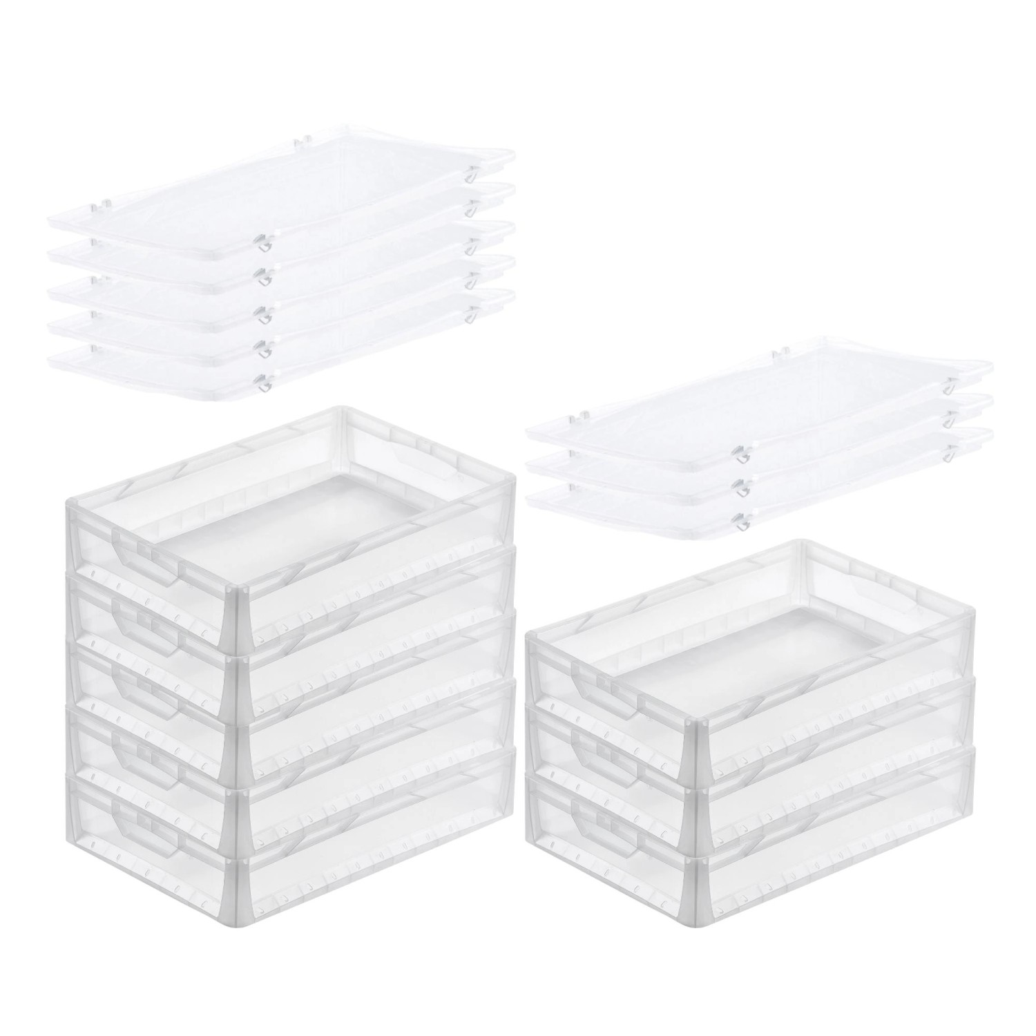 PROREGAL SuperSparSet 8x Transparenter Eurobehälter LightLine mit Offenem Griff und Scharnierdeckel HxBxT 12 x 40 x 60 cm 24 Liter Eurobox PROREGAL SuperSparSet 8x Transparenter Eurobehälter LightLine mit Offenem Griff und Scharnierdeckel HxBxT 12 x 40 x 60 cm 24 Liter Eurobox von PROREGAL