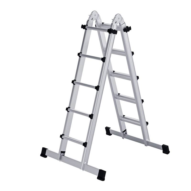 PROREGAL Teleskopleiter 4-Teilig mit Traverse 4 x 5 Sprossen von PROREGAL