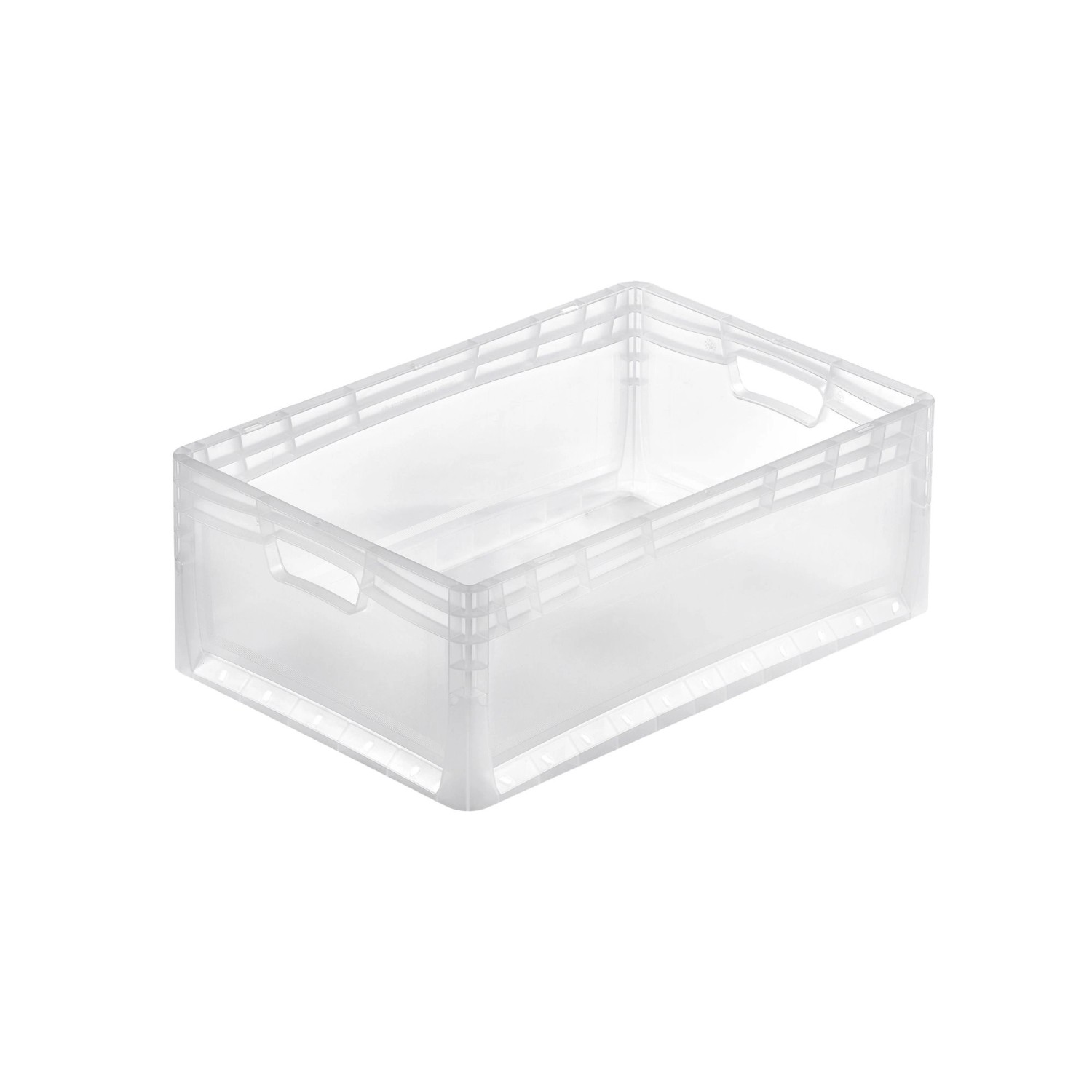 PROREGAL Transparenter Eurobehälter LightLine mit Offenem Griff HxBxT22 x 40 x 60 cm 46 Liter Eurobox Transportbox von PROREGAL