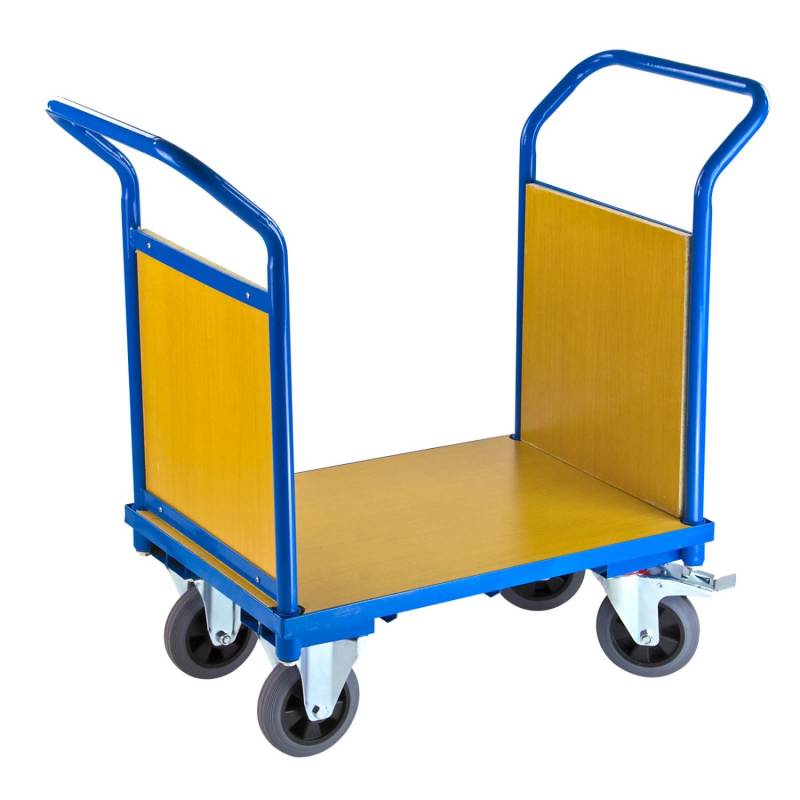 PROREGAL Transportwagen Doppelstirnwand Hx BxL 93 x 50 x 910 cm Traglast 180 kg Lichtblau von PROREGAL