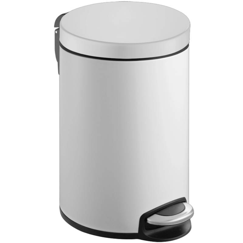 PROREGAL Treteimer Mit Stilvollem Pedal & Leise Schließendem Deckel & Kunststoffinneneimer 8 Liter HxBxT 35,5 x 22,6 x 30 cm Weiß von PROREGAL