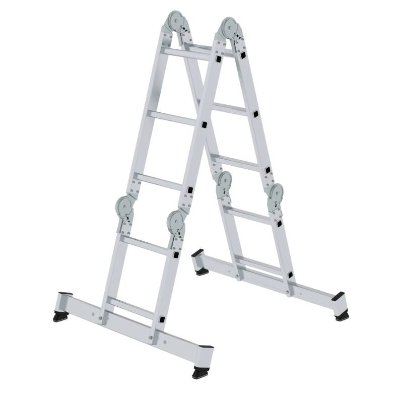 PROREGAL Vielzweckleiter 4-Teilig mit Traverse 2 x 2 & 2 x 3 Sprossen von PROREGAL