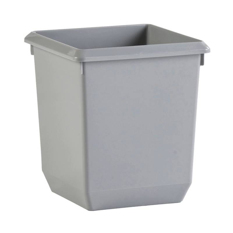 PROREGAL Viereckiger Kegelförmiger Papierkorb 21 Liter HxBxT 31 x 28 x 28 x m Kunststoff Grau von PROREGAL