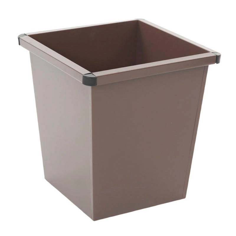 PROREGAL Viereckiger Papierkorb Aus Metall Mit Stoßecken Aus Kunststoff 27 Liter HxBxT 36,1 x 34,2 x 34,3 Braun von PROREGAL