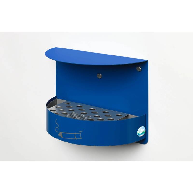 PROREGAL Wandascher Mit Schutzdach Verschließbar 1,5 Liter HxBxT 23 x 30 x 15 cm Verzinkter Stahl Blau von PROREGAL