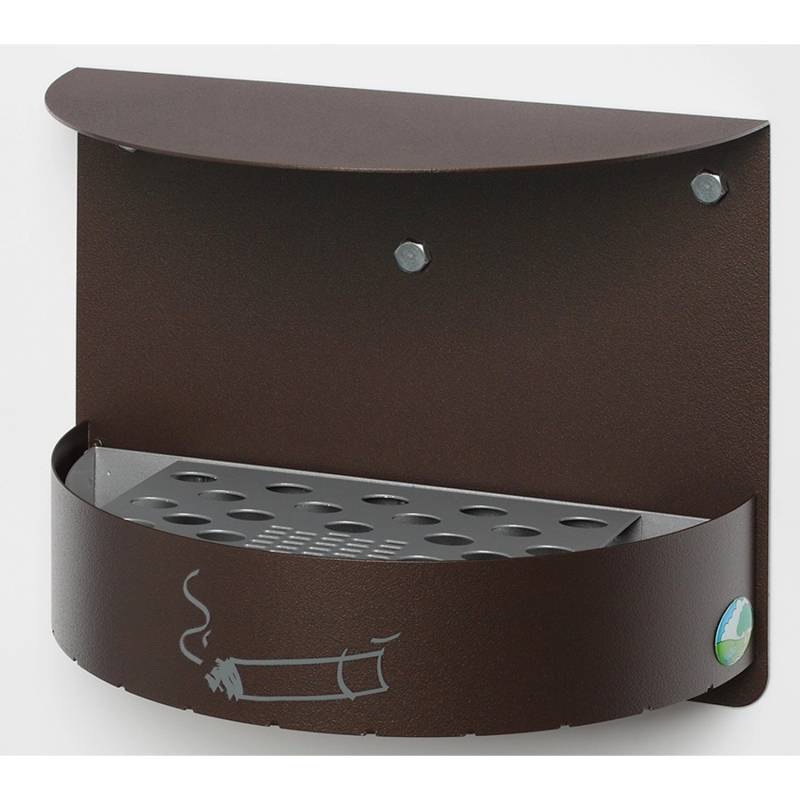 PROREGAL Wandascher Mit Schutzdach Verschließbar 1,5 Liter HxBxT 23 x 30 x 15 cm Verzinkter Stahl Braun von PROREGAL
