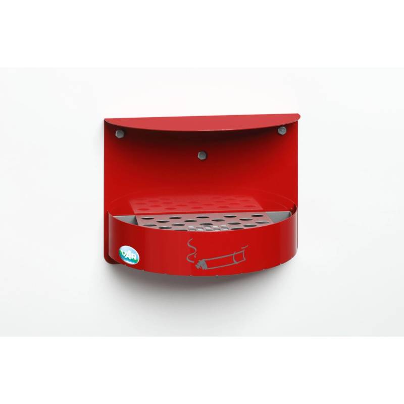 PROREGAL Wandascher Mit Schutzdach Verschließbar 1,5 Liter HxBxT 23 x 30 x 15 cm Verzinkter Stahl Rot von PROREGAL