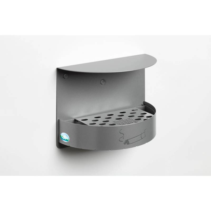 PROREGAL Wandascher Mit Schutzdach Verschließbar 1,5 Liter HxBxT 23 x 30 x 15 cm Verzinkter Stahl Silber von PROREGAL