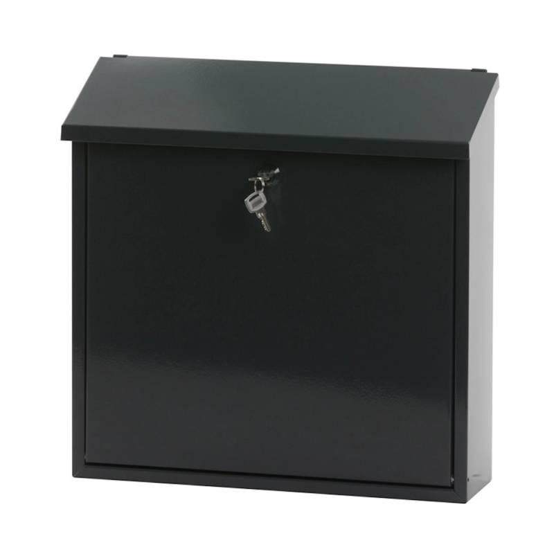 PROREGAL Wandbriefkasten Malagan Mit Zylinderschloss HxBxT 37 x 37 x 11,5 cm Einwurfsöffnung 35,8 x 4 cm Anthrazit von PROREGAL