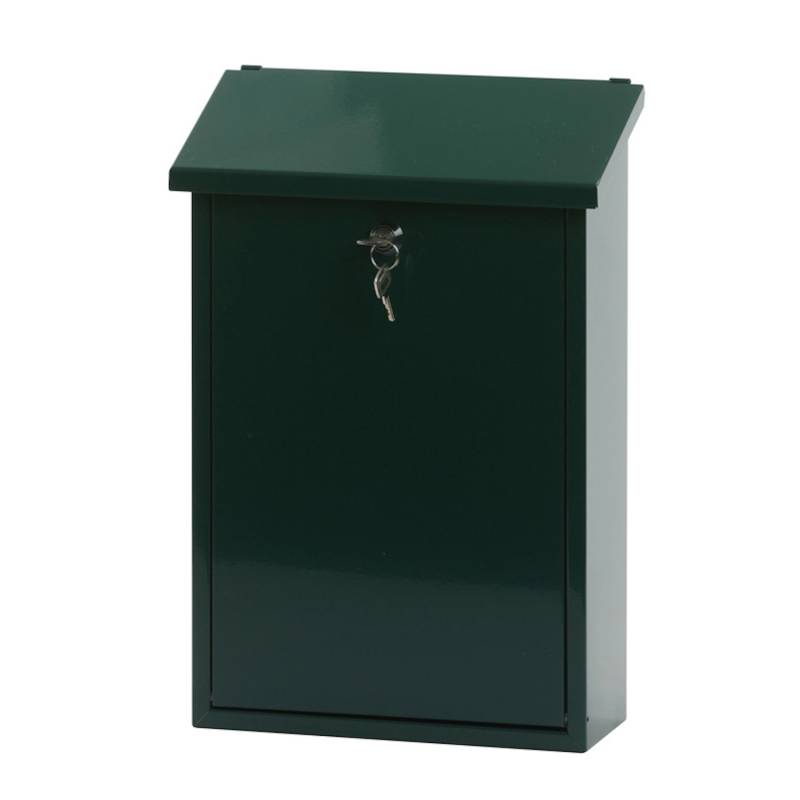 PROREGAL Wandbriefkasten Toledon Mit Schrägdach & Zylinderschloß HxBxT 40 x 27 x 12 cm Einwurföffnung 25 x 4 cm Grün von PROREGAL