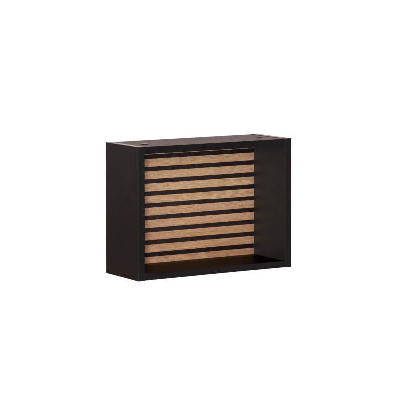 PROREGAL Wandregal Zebra HxBxT 30 x 40 x 16 cm 1 x Würfelregal Akustikpaneele Eiche & Schwarz von PROREGAL