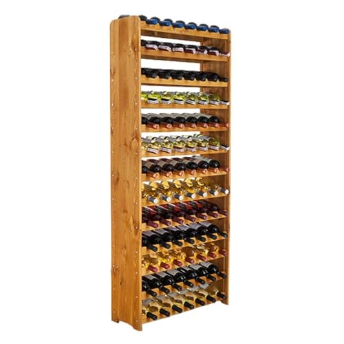 PROREGAL Weinregal PINOTWINE C | HxBxT 164x72,8x26,5cm | 91 Flaschen | Massives Kiefernholz | Rotbraun geölt | Weinhalter Weinständer Flaschenständer Flaschenregal Holzregal von PROREGAL