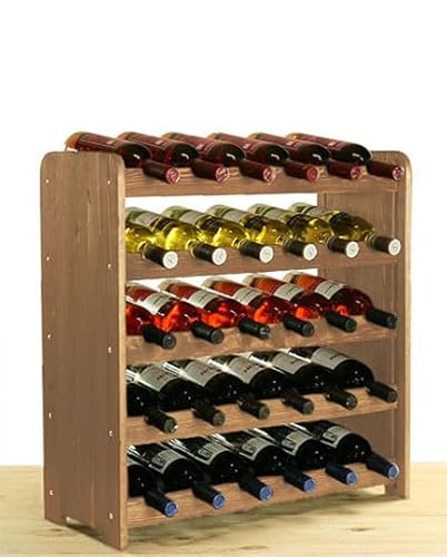PROREGAL Weinregal PINOTWINE C | HxBxT 61,6x63,2x26,5cm | 30 Flaschen | Massives Kiefernholz | Braun geölt | Weinhalter Weinständer Flaschenständer Flaschenregal Holzregal von PROREGAL