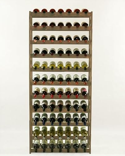 PROREGAL Weinregal PINOTWINE | HxBxT 166x72x25cm | 77 Flaschen | Massives Kiefernholz | Braun geölt | Weinhalter Weinständer Flaschenständer Flaschenregal Holzregal von PROREGAL
