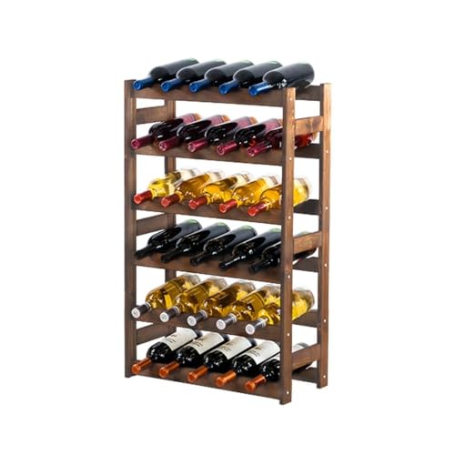 PROREGAL Weinregal PINOTWINE | HxBxT 86x53x25cm | 30 Flaschen | Massives Kiefernholz | Braun geölt | Weinhalter Weinständer Flaschenständer Flaschenregal Holzregal von PROREGAL