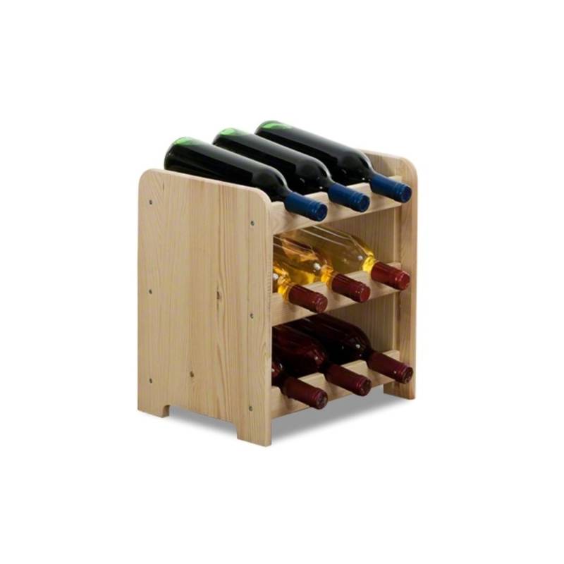 PROREGAL Weinregal Pinotwine C HxBxT 36 x 34,4 x 26,5 cm 9 Flaschen Massives Kiefernholz Natur Unbehandelt von PROREGAL