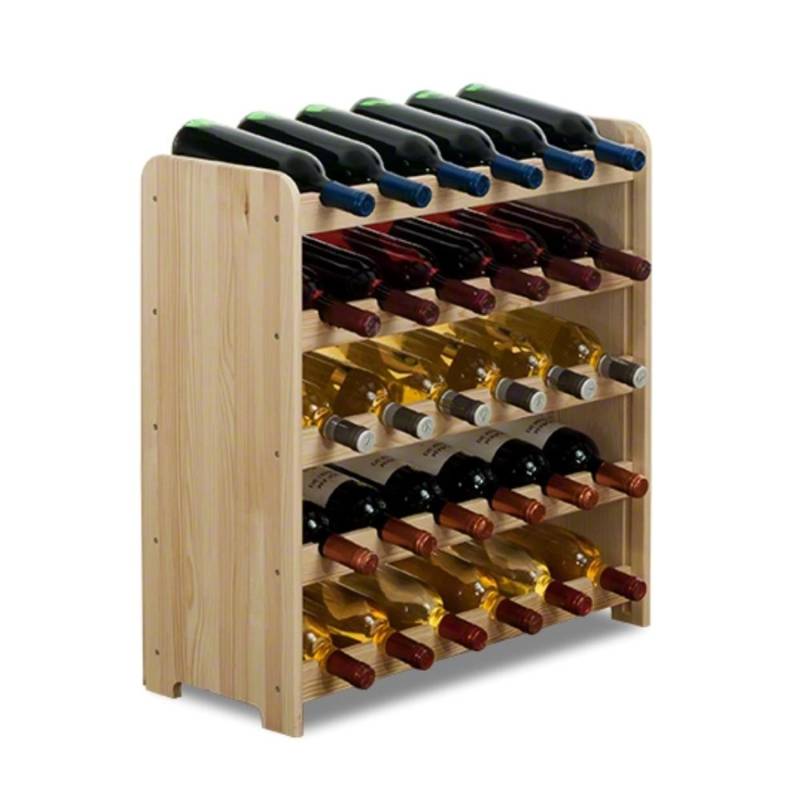 PROREGAL Weinregal Pinotwine C HxBxT 61,6 x 63,2 x 26,5 cm 30 Flaschen Massives Kiefernholz Natur Unbehandelt von PROREGAL
