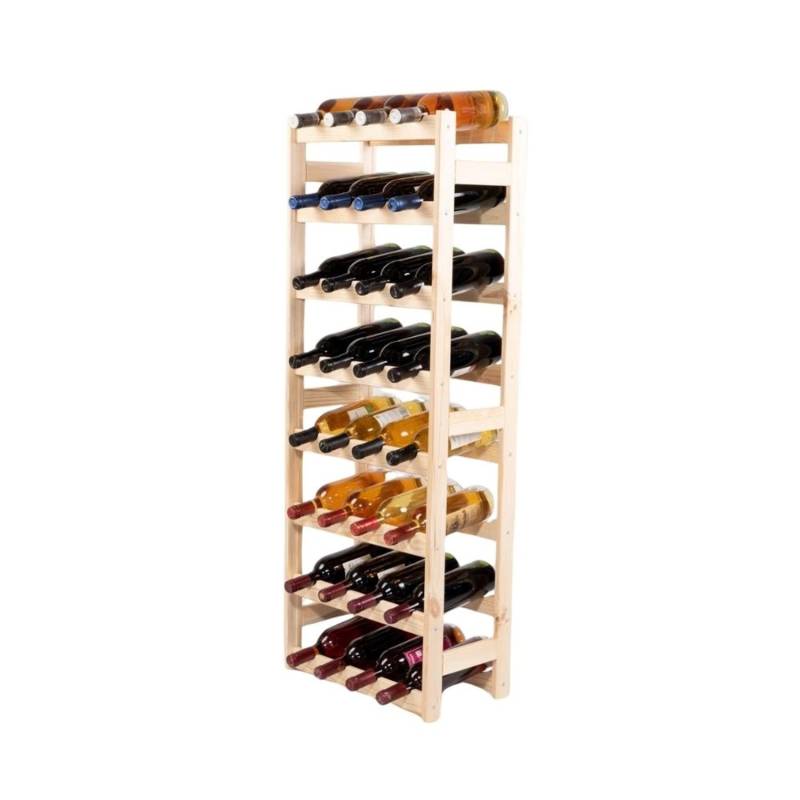 PROREGAL Weinregal Pinotwine HxBxT 118 x 43 x 25 cm 32 Flaschen Massives Kiefernholz Braun geölt von PROREGAL