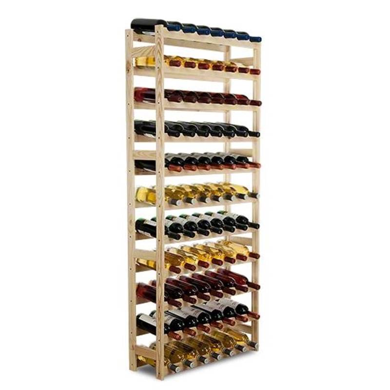 PROREGAL Weinregal Pinotwine HxBxT 166 x 72 x 25 cm 77 Flaschen Massives Kiefernholz Natur Unbehandelt von PROREGAL