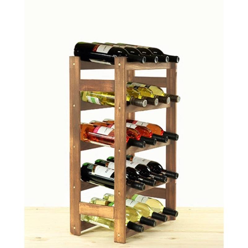 PROREGAL Weinregal Pinotwine HxBxT 70 x 43 x 25 cm 20 Flaschen Massives Kiefernholz Braun Geölt von PROREGAL