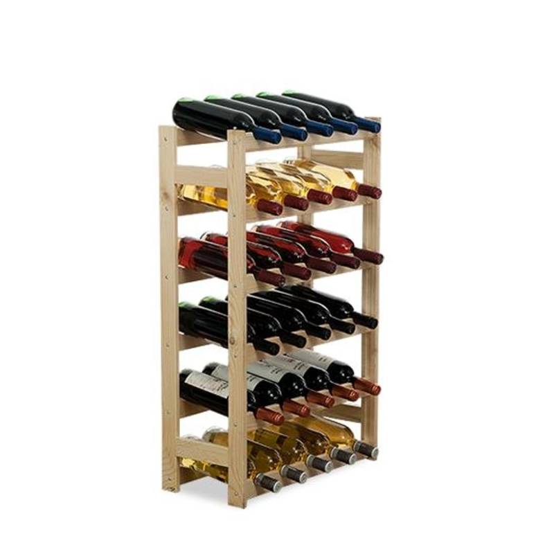 PROREGAL Weinregal Pinotwine HxBxT 86 x 53 x 25 cm 30 Flaschen Massives Kiefernholz Natur Unbehandelt von PROREGAL