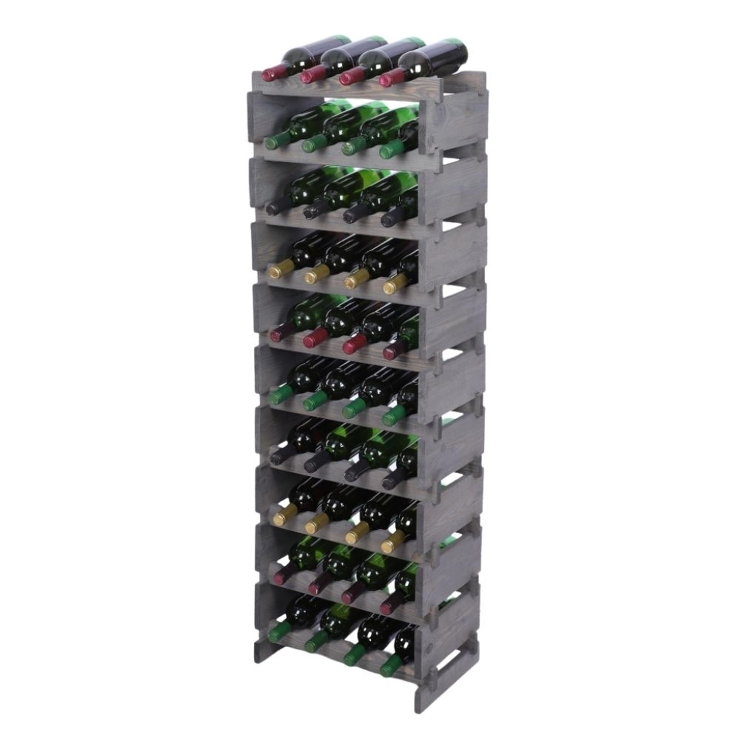 PROREGAL Weinregal VINOTECA FLEX PRO HxBxT 135x46x28cm 40 Flaschen Auf 10 Ebenen Massives Kiefernholz Grau PROREGAL Weinregal VINOTECA FLEX PRO HxBxT 135x46x28cm 40 Flaschen Auf 10 Ebenen Massives Kiefernholz Grau von PROREGAL