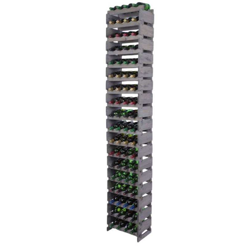 PROREGAL Weinregal VINOTECA FLEX PRO HxBxT 247x46x28cm 72 Flaschen Auf 18 Ebenen Massives Kiefernholz Grau von PROREGAL