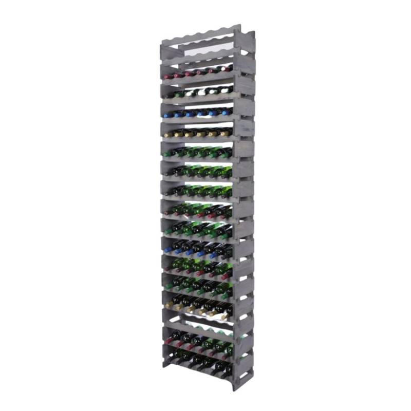 PROREGAL Weinregal VINOTECA FLEX PRO HxBxT 247x65x28cm 108 Flaschen Auf 18 Ebenen Massives Kiefernholz Grau von PROREGAL