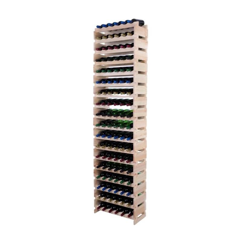PROREGAL Weinregal VINOTECA FLEX PRO HxBxT 247x65x28cm 108 Flaschen Auf 18 Ebenen Massives Kiefernholz Natur Unbehandelt von PROREGAL