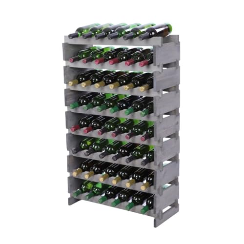 PROREGAL Weinregal VINOTECA Flex PRO | HxBxT 107x65x28cm | 48 Flaschen auf 8 Ebenen | Massives Kiefernholz | Grau | Weinhalter Weinständer Flaschenständer Flaschenregal Holzregal PROREGAL Weinregal VINOTECA Flex PRO | HxBxT 107x65x28cm | 48 Flaschen auf 8 Ebenen | Massives Kiefernholz | Grau | Weinhalter Weinständer Flaschenständer Flaschenregal Holzregal von PROREGAL