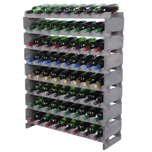 PROREGAL Weinregal VINOTECA Flex PRO | HxBxT 107x84x28cm | 68 Flaschen auf 8 Ebenen | Massives Kiefernholz | Grau | Weinhalter Weinständer Flaschenständer Flaschenregal Holzregal PROREGAL Weinregal VINOTECA Flex PRO | HxBxT 107x84x28cm | 68 Flaschen auf 8 Ebenen | Massives Kiefernholz | Grau | Weinhalter Weinständer Flaschenständer Flaschenregal Holzregal von PROREGAL