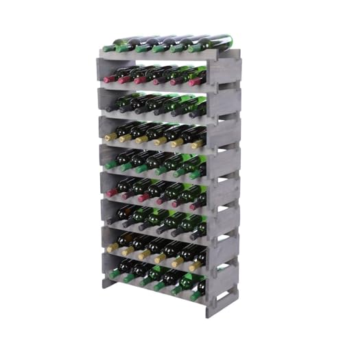 PROREGAL Weinregal VINOTECA Flex PRO | HxBxT 121x65x28cm | 54 Flaschen auf 9 Ebenen | Massives Kiefernholz | Grau | Weinhalter Weinständer Flaschenständer Flaschenregal Holzregal PROREGAL Weinregal VINOTECA Flex PRO | HxBxT 121x65x28cm | 54 Flaschen auf 9 Ebenen | Massives Kiefernholz | Grau | Weinhalter Weinständer Flaschenständer Flaschenregal Holzregal von PROREGAL