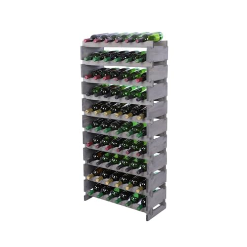 PROREGAL Weinregal VINOTECA Flex PRO | HxBxT 135x65x28cm | 60 Flaschen auf 10 Ebenen | Massives Kiefernholz | Grau | Weinhalter Weinständer Flaschenständer Flaschenregal Holzregal PROREGAL Weinregal VINOTECA Flex PRO | HxBxT 135x65x28cm | 60 Flaschen auf 10 Ebenen | Massives Kiefernholz | Grau | Weinhalter Weinständer Flaschenständer Flaschenregal Holzregal von PROREGAL