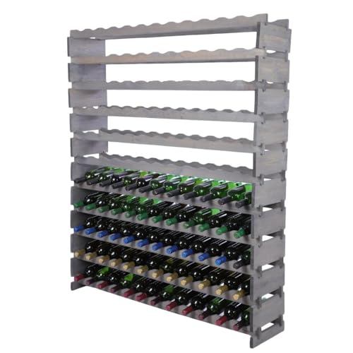PROREGAL Weinregal VINOTECA Flex PRO | HxBxT 149x123x28cm | 132 Flaschen auf 11 Ebenen | Massives Kiefernholz | Grau | Weinhalter Weinständer Flaschenständer Flaschenregal Holzregal PROREGAL Weinregal VINOTECA Flex PRO | HxBxT 149x123x28cm | 132 Flaschen auf 11 Ebenen | Massives Kiefernholz | Grau | Weinhalter Weinständer Flaschenständer Flaschenregal Holzregal von PROREGAL