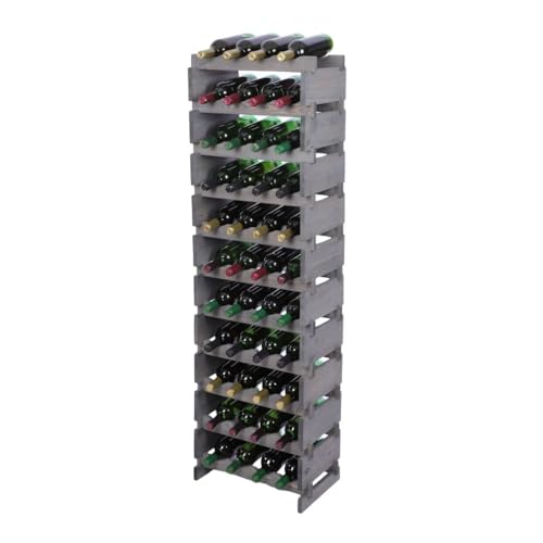 PROREGAL Weinregal VINOTECA Flex PRO | HxBxT 149x46x28cm | 44 Flaschen auf 11 Ebenen | Massives Kiefernholz | Grau | Weinhalter Weinständer Flaschenständer Flaschenregal Holzregal PROREGAL Weinregal VINOTECA Flex PRO | HxBxT 149x46x28cm | 44 Flaschen auf 11 Ebenen | Massives Kiefernholz | Grau | Weinhalter Weinständer Flaschenständer Flaschenregal Holzregal von PROREGAL