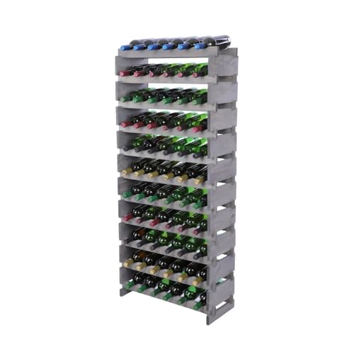 PROREGAL Weinregal VINOTECA Flex PRO | HxBxT 149x65x28cm | 66 Flaschen auf 11 Ebenen | Massives Kiefernholz | Grau | Weinhalter Weinständer Flaschenständer Flaschenregal Holzregal PROREGAL Weinregal VINOTECA Flex PRO | HxBxT 149x65x28cm | 66 Flaschen auf 11 Ebenen | Massives Kiefernholz | Grau | Weinhalter Weinständer Flaschenständer Flaschenregal Holzregal von PROREGAL