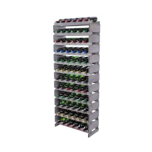 PROREGAL Weinregal VINOTECA Flex PRO | HxBxT 163x65x28cm | 72 Flaschen auf 12 Ebenen | Massives Kiefernholz | Grau | Weinhalter Weinständer Flaschenständer Flaschenregal Holzregal PROREGAL Weinregal VINOTECA Flex PRO | HxBxT 163x65x28cm | 72 Flaschen auf 12 Ebenen | Massives Kiefernholz | Grau | Weinhalter Weinständer Flaschenständer Flaschenregal Holzregal von PROREGAL