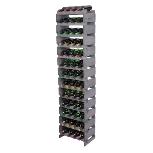 PROREGAL Weinregal VINOTECA Flex PRO | HxBxT 177x46x28cm | 52 Flaschen auf 13 Ebenen | Massives Kiefernholz | Grau | Weinhalter Weinständer Flaschenständer Flaschenregal Holzregal PROREGAL Weinregal VINOTECA Flex PRO | HxBxT 177x46x28cm | 52 Flaschen auf 13 Ebenen | Massives Kiefernholz | Grau | Weinhalter Weinständer Flaschenständer Flaschenregal Holzregal von PROREGAL