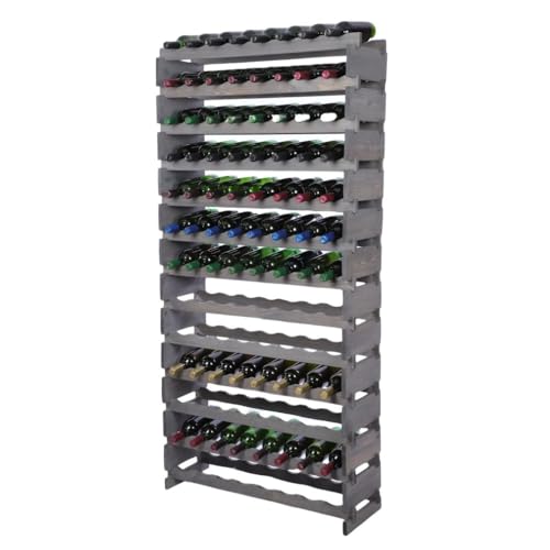 PROREGAL Weinregal VINOTECA Flex PRO | HxBxT 177x84x28cm | 104 Flaschen auf 13 Ebenen | Massives Kiefernholz | Grau | Weinhalter Weinständer Flaschenständer Flaschenregal Holzregal PROREGAL Weinregal VINOTECA Flex PRO | HxBxT 177x84x28cm | 104 Flaschen auf 13 Ebenen | Massives Kiefernholz | Grau | Weinhalter Weinständer Flaschenständer Flaschenregal Holzregal von PROREGAL