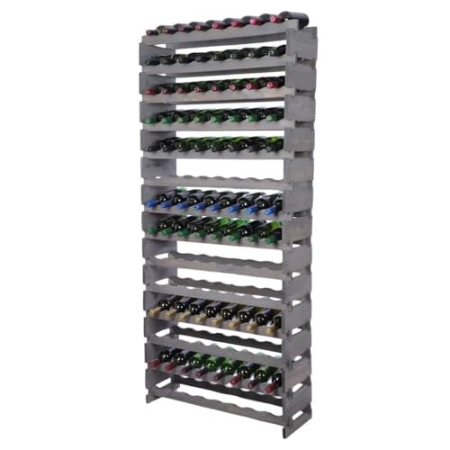 PROREGAL Weinregal VINOTECA Flex PRO | HxBxT 191x84x28cm | 112 Flaschen auf 14 Ebenen | Massives Kiefernholz | Grau | Weinhalter Weinständer Flaschenständer Flaschenregal Holzregal PROREGAL Weinregal VINOTECA Flex PRO | HxBxT 191x84x28cm | 112 Flaschen auf 14 Ebenen | Massives Kiefernholz | Grau | Weinhalter Weinständer Flaschenständer Flaschenregal Holzregal von PROREGAL