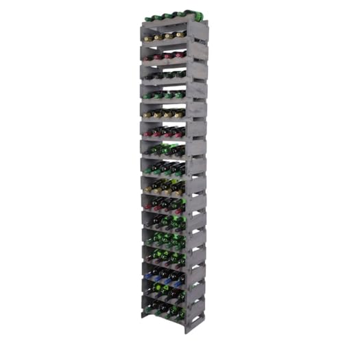 PROREGAL Weinregal VINOTECA Flex PRO | HxBxT 233x46x28cm | 68 Flaschen auf 17 Ebenen | Massives Kiefernholz | Grau | Weinhalter Weinständer Flaschenständer Flaschenregal Holzregal PROREGAL Weinregal VINOTECA Flex PRO | HxBxT 233x46x28cm | 68 Flaschen auf 17 Ebenen | Massives Kiefernholz | Grau | Weinhalter Weinständer Flaschenständer Flaschenregal Holzregal von PROREGAL