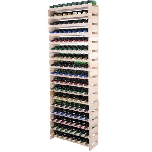 PROREGAL Weinregal VINOTECA Flex PRO | HxBxT 233x84x28cm | 136 Flaschen auf 17 Ebenen | Massives Kiefernholz | Natur unbehandelt | Weinhalter Weinständer Flaschenständer Flaschenregal Holzregal PROREGAL Weinregal VINOTECA Flex PRO | HxBxT 233x84x28cm | 136 Flaschen auf 17 Ebenen | Massives Kiefernholz | Natur unbehandelt | Weinhalter Weinständer Flaschenständer Flaschenregal Holzregal von PROREGAL