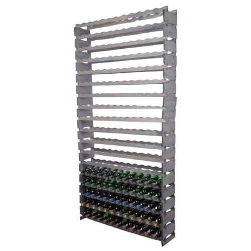 PROREGAL Weinregal VINOTECA Flex PRO | HxBxT 247x123x28cm | 216 Flaschen auf 18 Ebenen | Massives Kiefernholz | Grau | Weinhalter Weinständer Flaschenständer Flaschenregal Holzregal PROREGAL Weinregal VINOTECA Flex PRO | HxBxT 247x123x28cm | 216 Flaschen auf 18 Ebenen | Massives Kiefernholz | Grau | Weinhalter Weinständer Flaschenständer Flaschenregal Holzregal von PROREGAL