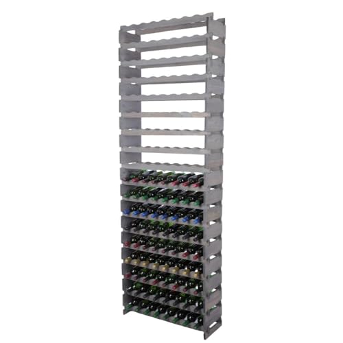 PROREGAL Weinregal VINOTECA Flex PRO | HxBxT 247x84x28cm | 144 Flaschen auf 18 Ebenen | Massives Kiefernholz | Grau | Weinhalter Weinständer Flaschenständer Flaschenregal Holzregal PROREGAL Weinregal VINOTECA Flex PRO | HxBxT 247x84x28cm | 144 Flaschen auf 18 Ebenen | Massives Kiefernholz | Grau | Weinhalter Weinständer Flaschenständer Flaschenregal Holzregal von PROREGAL