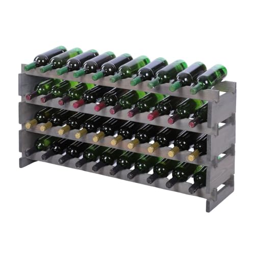 PROREGAL Weinregal VINOTECA Flex PRO | HxBxT 51x103x28cm | 40 Flaschen auf 4 Ebenen | Massives Kiefernholz | Grau | Weinhalter Weinständer Flaschenständer Flaschenregal Holzregal PROREGAL Weinregal VINOTECA Flex PRO | HxBxT 51x103x28cm | 40 Flaschen auf 4 Ebenen | Massives Kiefernholz | Grau | Weinhalter Weinständer Flaschenständer Flaschenregal Holzregal von PROREGAL