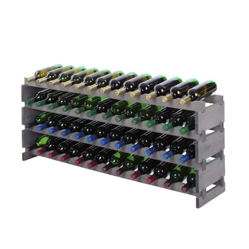 PROREGAL Weinregal VINOTECA Flex PRO | HxBxT 51x123x28cm | 48 Flaschen auf 4 Ebenen | Massives Kiefernholz | Grau | Weinhalter Weinständer Flaschenständer Flaschenregal Holzregal PROREGAL Weinregal VINOTECA Flex PRO | HxBxT 51x123x28cm | 48 Flaschen auf 4 Ebenen | Massives Kiefernholz | Grau | Weinhalter Weinständer Flaschenständer Flaschenregal Holzregal von PROREGAL